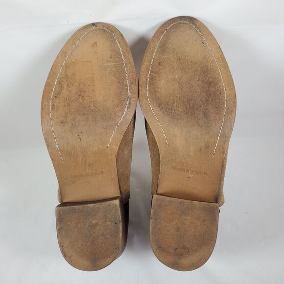 Madewell The Cait Ankle Boots Sz 7 Leather Suede Tan Brown Ankle Booties - Picture 8 of 9